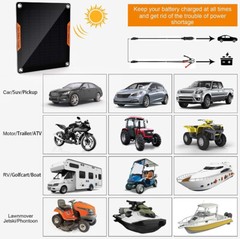 Waterproof Solar Battery Maintainer Car RV Charger 12 Volt Tender Trickle 5W New