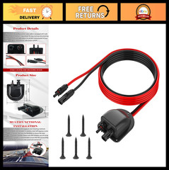 Solar Cable Entry Gland with 10AWG Extension Cable & MC4 Connectors for RV, Boat