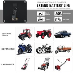 Solar Car Battery Charger Maintainer 12V Waterproof Portable Solar Trickle 10W