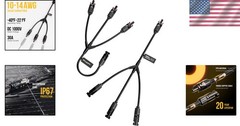Solar Y Connectors 1 to 3 Parallel Connectors – Waterproof, 30A Max Current