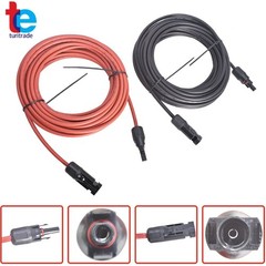 30 Ft Black + Red Wire Connector 10AWG Solar Panel Extension Cable