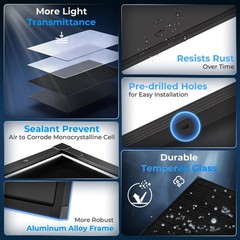 KingPWR 200W Solar Panel 18V N-Type Mono 18BB Roof RV Boat Off-Grid Battery