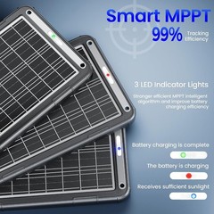 12V Solar Car Battery Charger: 15W Solar Trickle Charger Maintainer with MPPT…