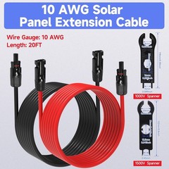 20FT 10 AWG Solar Extension Cable for High Performance Applications