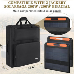 Solar Panel Bag Water-Resistant Padded Carrying Case for 2 Jackery SolarSaga