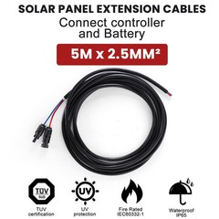 LINEBA 5M/16.4FT Solar Panel Connector MC4 Extension Cable Durable & Waterproof