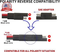 10 AWG SAE to Solar Panel Adapter, RV Solar Panel Connector Cable, Solar to SAE