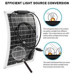 6000W Peak Solar System Kit 2pcs Flexible Panel DC12V AC110V/220V Inverter 100A