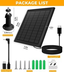 8W Solar Panel for Ring Camera, 3-Pack Solar Panel Charger Compatible with …..