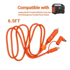 12V/24V Car Charger 14AWG Compatible with Jackery/BLUETTI/Anker/GRECELL Cigarett