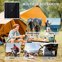 600W Dual Solar Panel Kit – 2 x 300W Portable PV Panels for RV Camping O0
