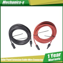 1Pair Black + Red 30ft 12AWG Solar Panel Extension Cable Wire Connector New