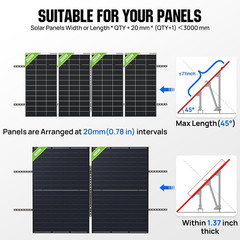Upgraded Solar Ground Mount Adjustable Multi-Pieces Solar Panel Mounting Bracket