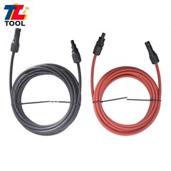1Pair Black + Red 10AWG 15ft Solar Panel Extension Cable Wire Connector