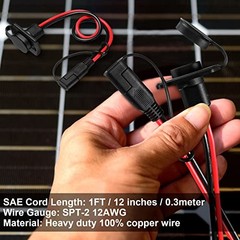 4 Pcs 12 AWG Power Socket Sidewall Port Compatible with SAE Quick Connect