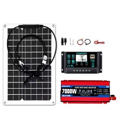 7000W Solar System Kit 100A Controller DC12V to AC110/220V Flexible Panel