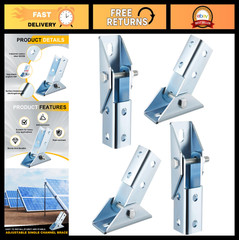 4 Pcs Adjustable Solar Panel Bracket Fitting, 180° Turn Joint Connector, 8 Hole