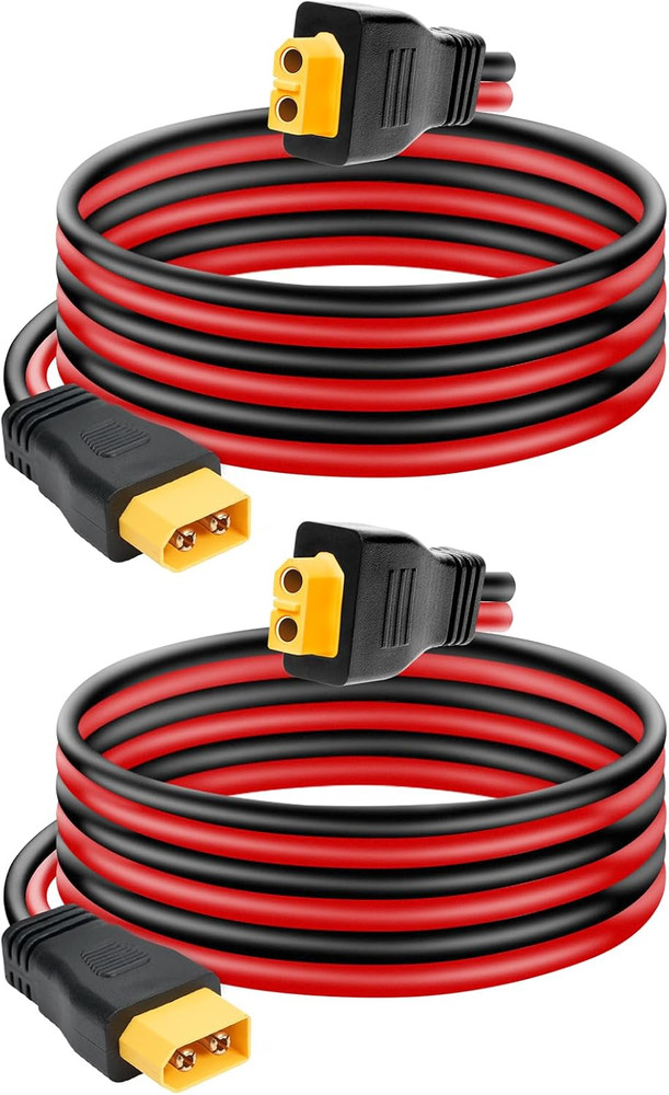 10AWG XT60 Extension Cable 3FT 2PCS, XT60 Cable with Male to Female Connector fo