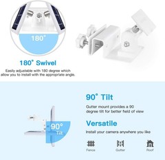 Universal Solar Panel Gutter Mount for Ring, Eufy, Wyze | White Aluminum