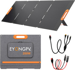 200W Foldable Solar Panel with 15Ft Cable, Waterproof for RV Camping & Power Sta