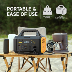 1024Wh 1000W Portable + 200W Foldable Solar Panel Outdoor Emergency Power Bank