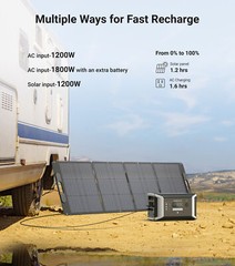 Dabbsson 2000W Portable Power Station w/ Folding Solar Panel Kits Camping Rvs