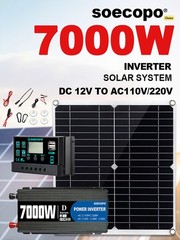 7000W Solar System Kit 12V To 110V Off-Grid Inverter System 100A Controller US