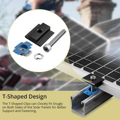 20pcs Solar Panels Mid Clamps for Unistrut, Aluminium 30mm/35mm Solar Panel B…