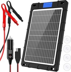 12V Solar Battery Charger Maintainer Compatible With Car Motorcycle Boat RV T…
