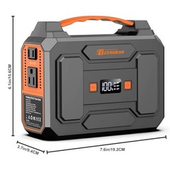 Portable Power Station with 40W Solar Panel, 100W Solar Powered Black Gray