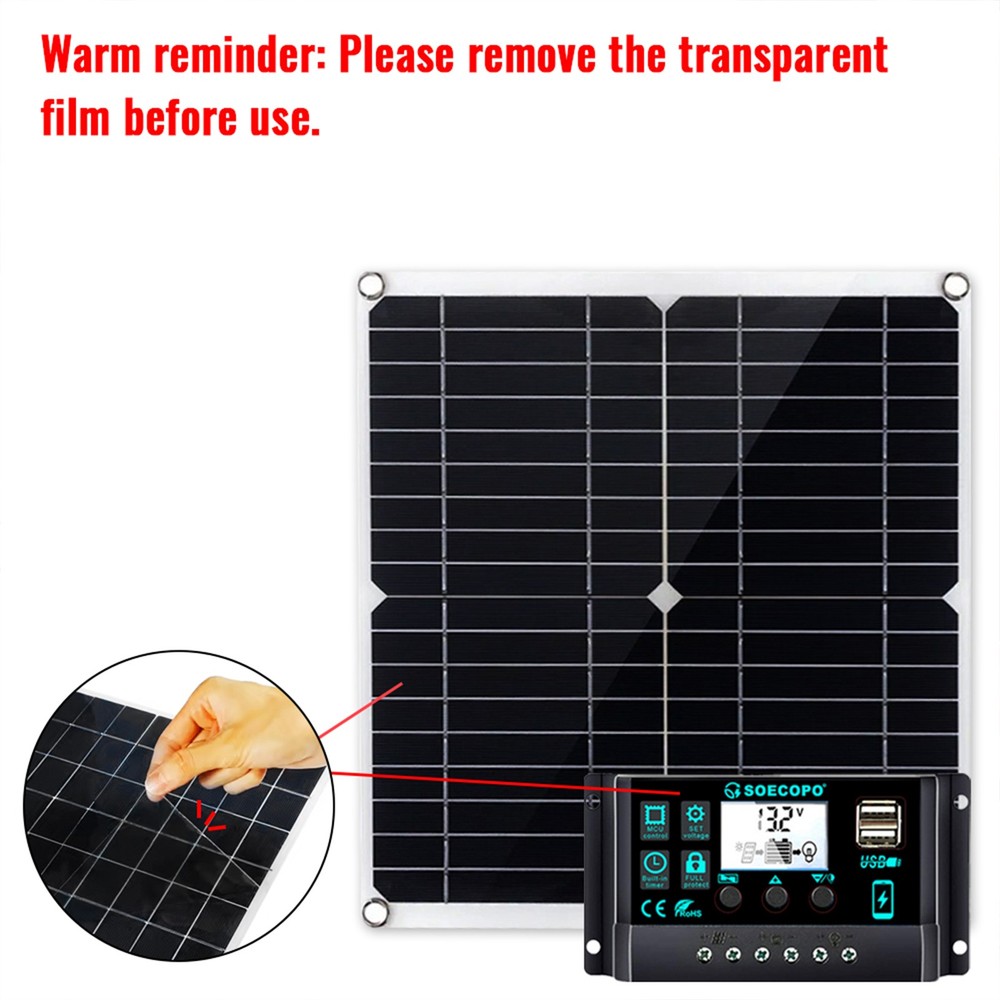 600W Dual Solar Panel Kit – 2 x 300W Portable PV Panels for RV Camping O0