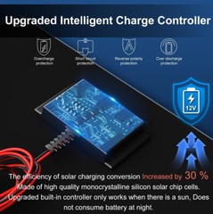Waterproof Solar Battery Maintainer Car RV Charger 12 Volt Tender Trickle 5W New