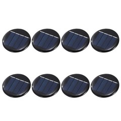 8pcs Round Solar Panels 2V 0.08W 40mA, for Photovoltaic Cells