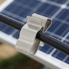 100 Pcs Solar Photovoltaic Cable Clamp Panel Wire Clamps Steel Rv Clips