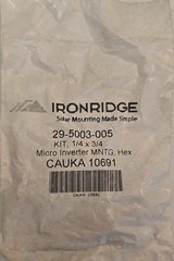 Ironridge 29-5003-005KIT, 1/4 x 3/4Micro Inverter MNTG, HexCAUKA 10691