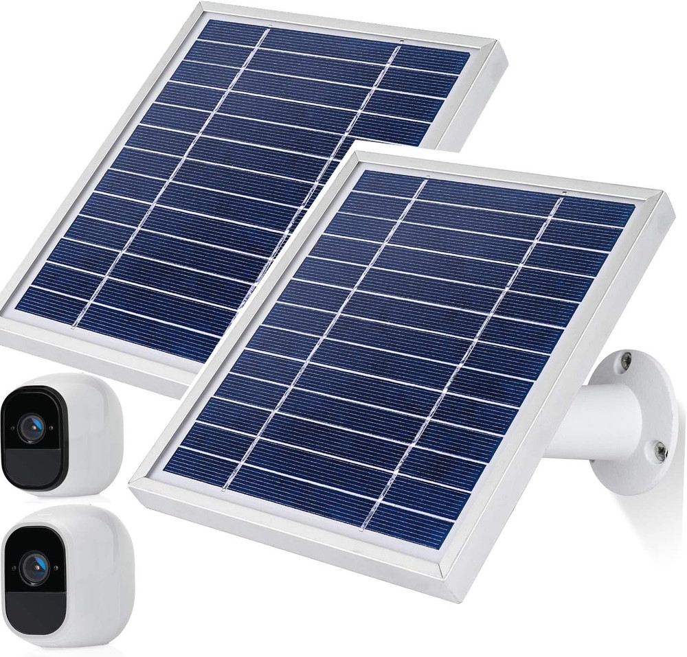 Solar Panel for Arlo Pro/Pro2 Cameras, 11.8ft Cable & Adjustable Mount, 2 Pack