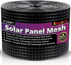 Maporch Solar Panel Bird Guard 50Ft Black Pvc Coated Steel Mesh Critter Prote…