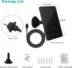 4W Solar Panel for Blink Outdoor 4 Camera w/ Cable Mount Waterproof