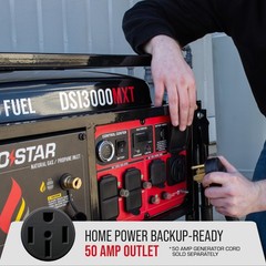 DS13000MXT 13,000-Watt 500Cc Tri Fuel Portable Generator – Gas, Propane & Natura