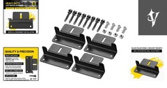 Set of 4 Black Aluminum Z Bracket Mounts – Ideal for Solar Panels Installation