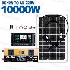 SOECOPO 10000W Solar Power System Kit 12V24V to 110V220V Inverter Flexible Panel