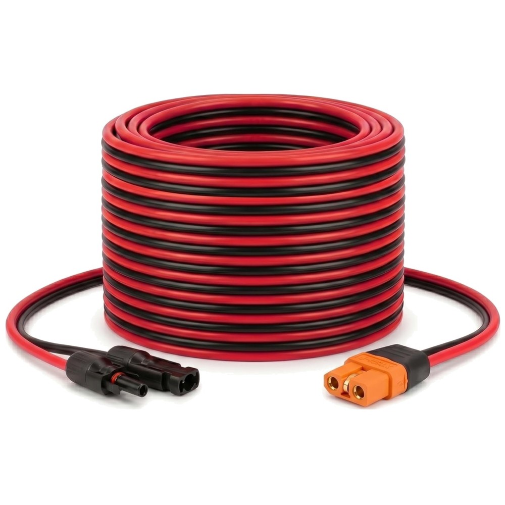 25ft Solar to XT60i Cable 10AWG – Waterproof Connectors