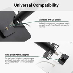 Universal Solar Panel Wall Mount Multi-Angle Adjustable Arm – Aluminum