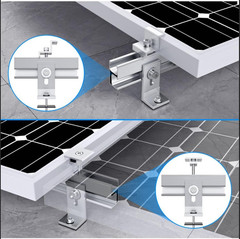 Solar Panel Mounting Bracket Kit for 1-4Pcs Panels, 10 Mini Rails Included