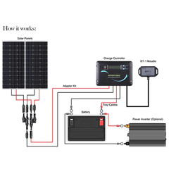 Renogy 200W Mono Solar Panel Solar RV Kit W/ 12V 30A Solar PWM Charge Controller