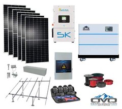 3.3KW Complete Offgrid Solar Kit + 5K Sol-Ark Inverter + 10.24KW OMO Stack Lithi