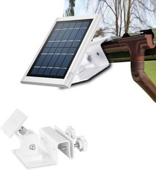 Universal Solar Panel Gutter Mount for Ring, Eufy, Wyze | White Aluminum