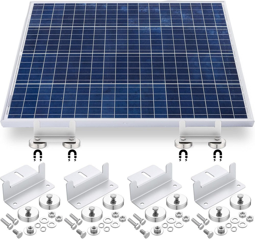 4 Pack 1200 Lbs No Drill Magnetic Solar Panel Mount Bracket Solar Panel Mount…