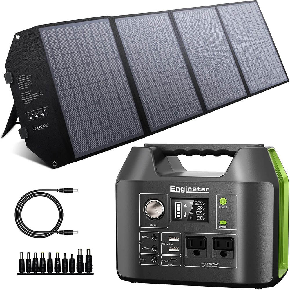 Solar Generator 300W Green + Solar Panels
