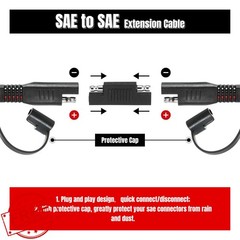 unrulysoul 25FT 12AWG SAE Extension Cable Harness